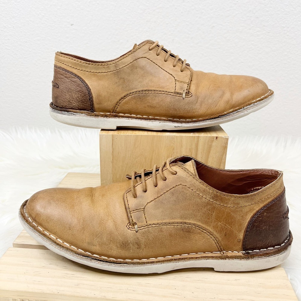 Crown Vintage Jaire 2 Stitch Cognac Brown Leather Oxford Dress Shoes Mens 9.5 - Picture 2 of 8